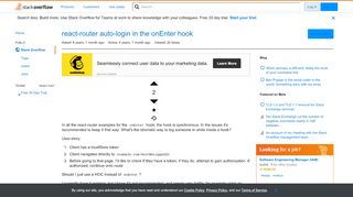 
                            12. react-router auto-login in the onEnter hook - Stack Overflow