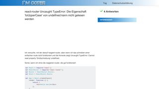 
                            2. react-router Uncaught TypeError: Die Eigenschaft 'toUpperCase' von ...