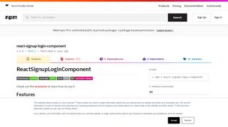 
                            9. react-signup-login-component - npm