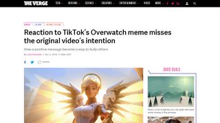 
                            9. Reaction to TikTok's Overwatch meme misses the original video's ...