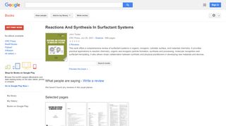 
                            5. Reactions And Synthesis In Surfactant Systems