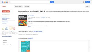 
                            7. Reactive Programming with Swift 4: Build asynchronous reactive ...