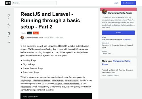 
                            2. ReactJS and Laravel - Running through a basic setup - Part 2 - DEV ...