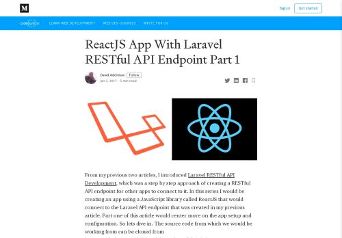 
                            13. ReactJS App With Laravel RESTful API Endpoint Part 1 - codeburst