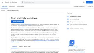 
                            3. Read and reply to reviews - Google My Business Help