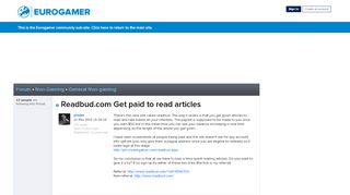 
                            1. Readbud.com Get paid to read articles • Non-Gaming • General Non ...