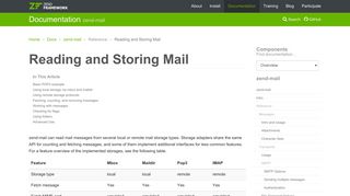 
                            6. Reading and Storing Mail - zend-mail - Documentation