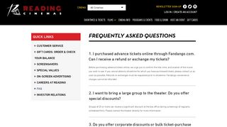 
                            12. Reading Cinemas | Frequently asked questions
