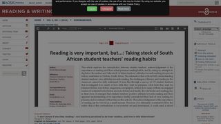 
                            9. Reading is very important, but...: Taking stock of South African student ...