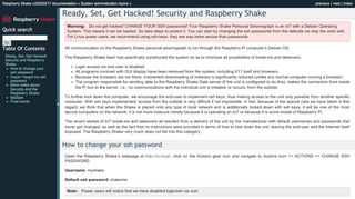 
                            11. Ready, Set, Get Hacked! Security and Raspberry Shake — Instructions ...