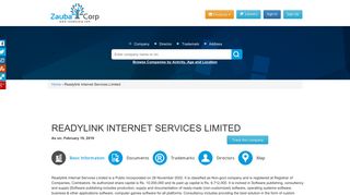
                            11. READYLINK INTERNET SERVICES LIMITED - Company, directors ...