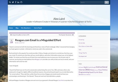 
                            5. Reagan.com Email is a Misguided Effort – Alex Laird