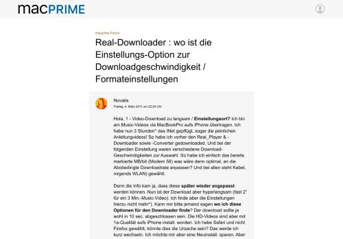 
                            13. Real-Downloader : wo ist die Einstellungs-Option zur ...