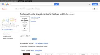 
                            12. Real-encyklopädie für protestantische theologie und kirche - Resultaten voor Zoeken naar boeken met Google