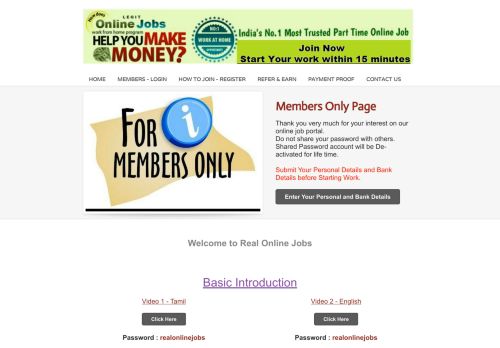 
                            5. real online job - member login - India's No.1 Trusted Real Online Jobs ...