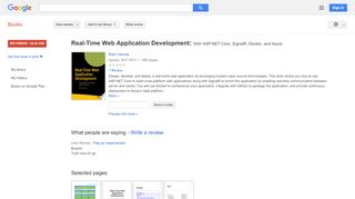 
                            13. Real-Time Web Application Development: With ASP.NET Core, SignalR, ...