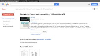 
                            10. Real World Enterprise Reports Using VB6 And VB .NET - Google Books-Ergebnisseite