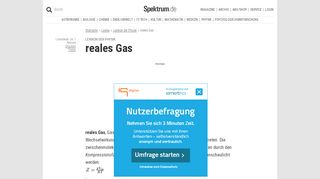 
                            6. reales Gas - Lexikon der Physik - Spektrum der Wissenschaft