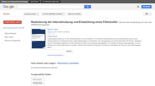 
                            6. Realisierung der Internetnutzung und Entwicklung eines ... - Google Books-Ergebnisseite
