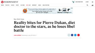 
                            9. Reality bites for Pierre Dukan, diet doctor to the stars, as he loses ...