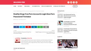 
                            10. Reality Kings Free Porn Accounts Login New Porn Password 17 October