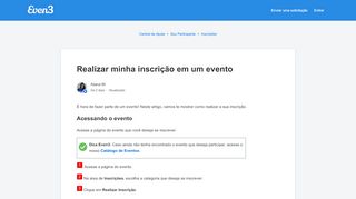 
                            7. Realizar minha inscrição em um evento - Central de Ajuda - Even3