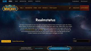 
                            12. Realm Status - World of Warcraft