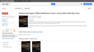 
                            9. Realtime Web Apps: HTML5 WebSocket, Pusher, and the Web’s Next Big ... - Google-teoshaun tulos