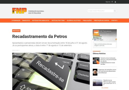 
                            9. Recadastramento da Petros - Notícias | FNP - Federação Nacional ...