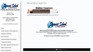 
                            7. REcampus Sign-on | Stewart School of Real Estate | 407-519-0946 ...