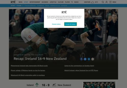 
                            9. Recap: Ireland 16-9 New Zealand - RTE