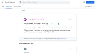 
                            3. Recaptcha funktioniert nicht - Google Product Forums
