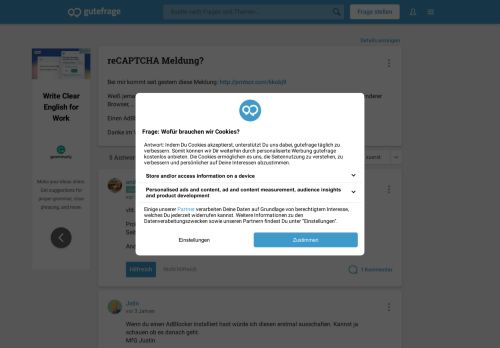 
                            7. reCAPTCHA Meldung? (Computer, Internet) - Gutefrage
