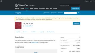 
                            4. reCAPTCHA | WordPress.org
