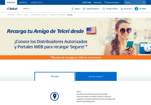 
                            6. Recarga tu Amigo de Telcel en el extranjero | Telcel