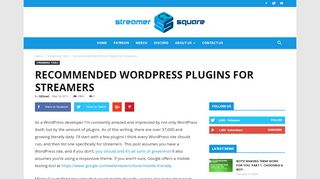 
                            7. Reccommended Wordpress Plugins for Streamers - StreamerSquare