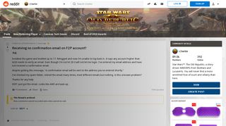 
                            8. Receiving no confirmation email on F2P account? : swtor - Reddit