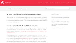 
                            7. Receiving Two-Way SMS and MMS Messages with Twilio – Twilio ...