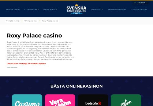 
                            9. Recension av Roxy Palace Casino - Svenska Casino Online