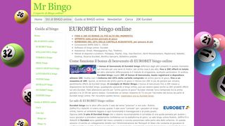 
                            13. Recensione Imparziale EUROBET Bingo Online | Mr Bingo