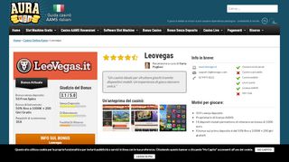 
                            6. Recensione Leovegas casino online. Sfrutta i Bonus e vinci | Auraweb.it