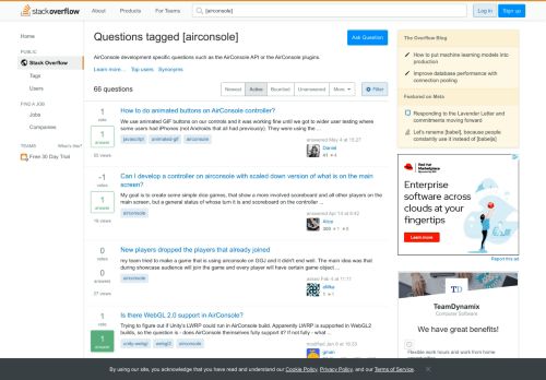 
                            8. Recently Active 'airconsole' Questions - Stack Overflow