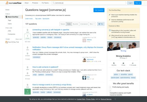 
                            8. Recently Active 'converse.js' Questions - Stack Overflow