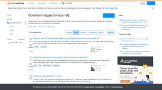 
                            9. Recently Active 'snapchat' Questions - Stack Overflow