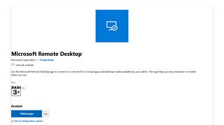 
                            3. Recevoir Microsoft Remote Desktop - Microsoft Store fr-MR