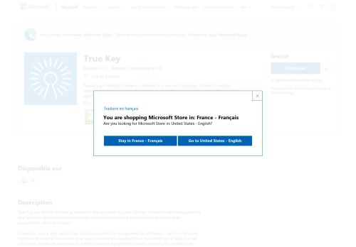 
                            5. Recevoir True Key - Microsoft Store fr-FR