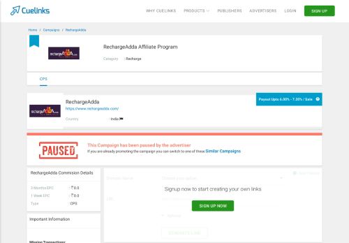 
                            9. RechargeAdda Affiliate Program - Cuelinks