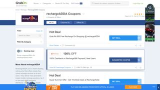 
                            12. rechargeADDA Coupons: 50% Cash Back Offer, February 2019