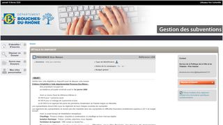 
                            3. Rechercher une Aide - CG13 - Gestion des subventions