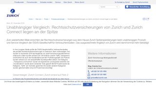 
                            12. Rechtsschutzversicherungen von Zurich und Zurich Connect liegen an ...
